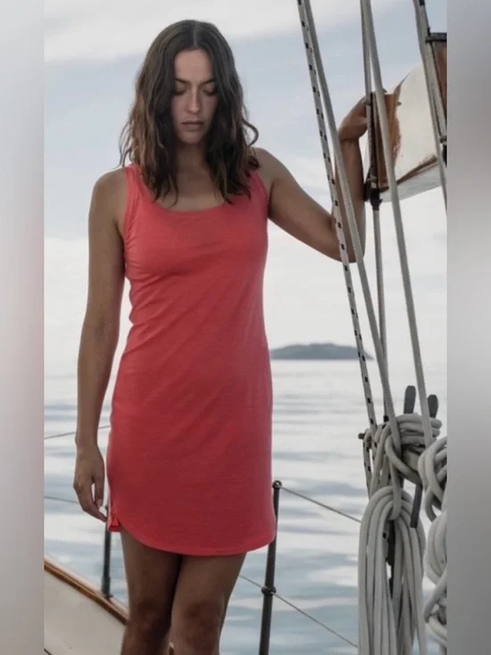 Icebreaker Yanni Cool-Lite Mini Tank Dress In Poppi Red - Picture 1 of 11